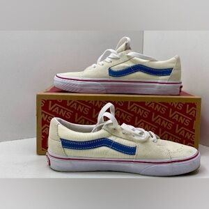 Vans Unisex Sk8-Low Classic White Navy Sneakers Size M6/W7.5